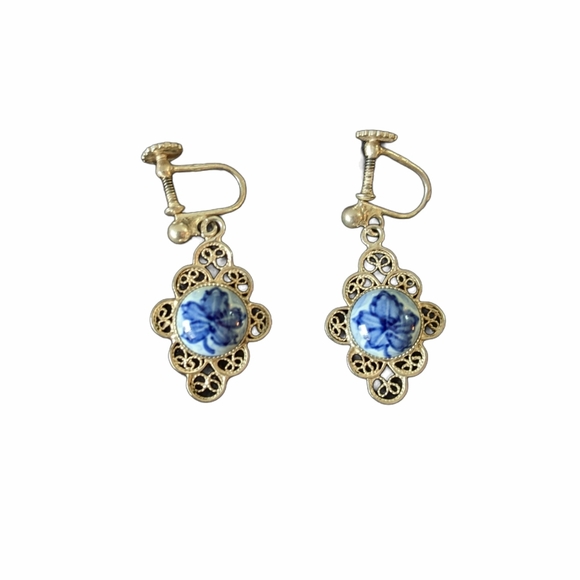 Vintage Hand Made Screw On Earings